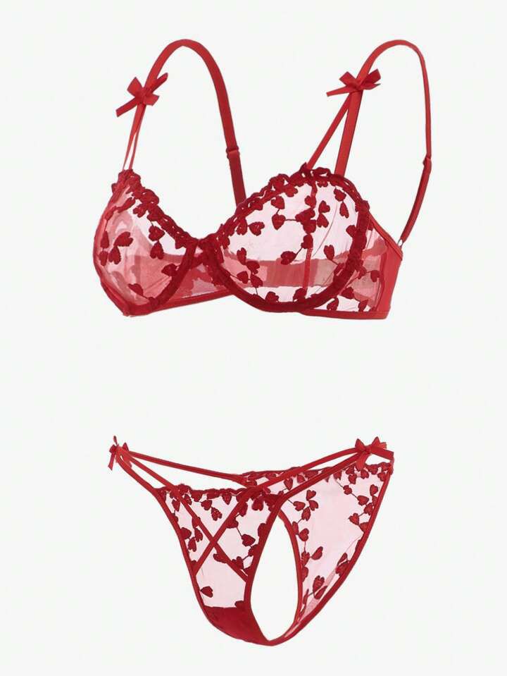 Embroidered Bra & Panty Lingerie