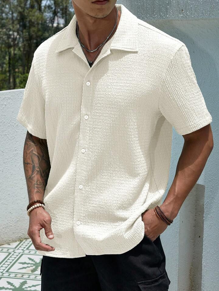 Men Casual Solid Textured