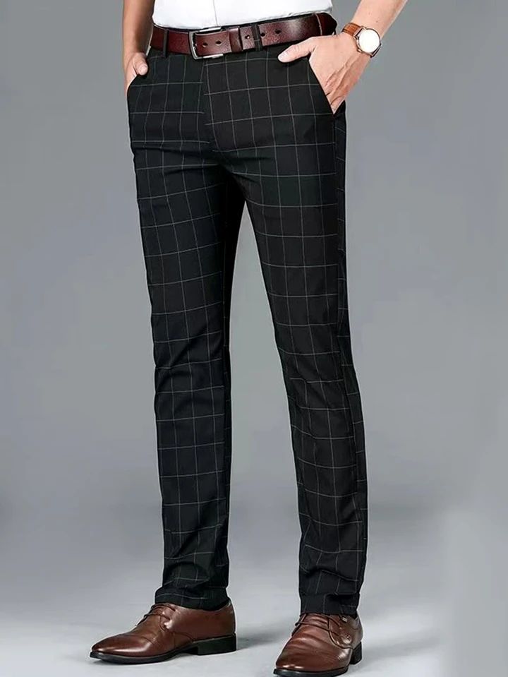 Plaid Sland Dress Pants