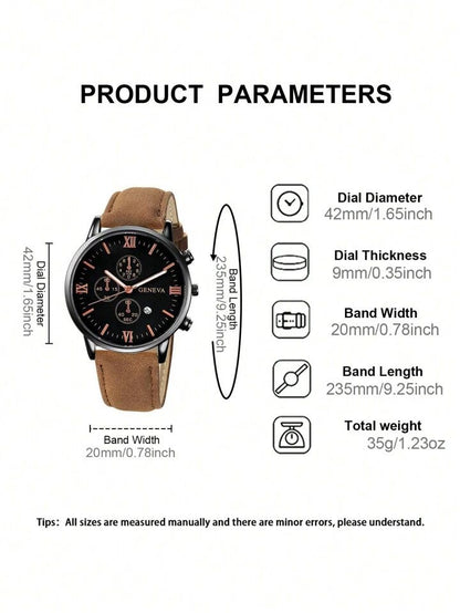 1pc Men's Fashionable Quartz-Watch