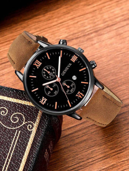 1pc Men's Fashionable Quartz-Watch