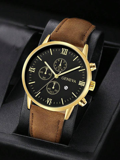 1pc Men's Fashionable Quartz Watch