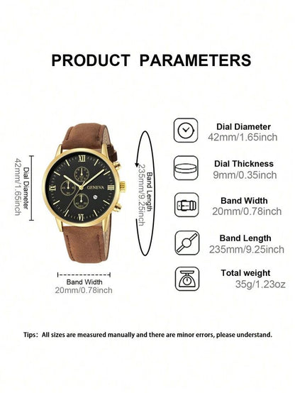 1pc Men's Fashionable Quartz Watch